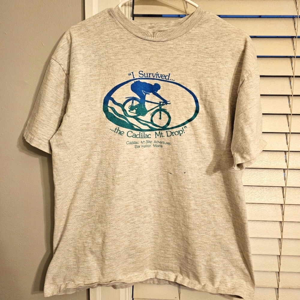 Vintage 80s mt. bicycle shirt bar harbor Maine